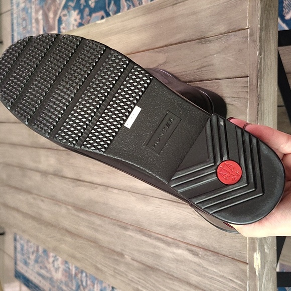 NEW HUNTER ORIGINAL REFINED SLIM FIT SHORT GLOSS DUO RAIN BOOTS SIZE 9 $189. - Picture 13 of 14